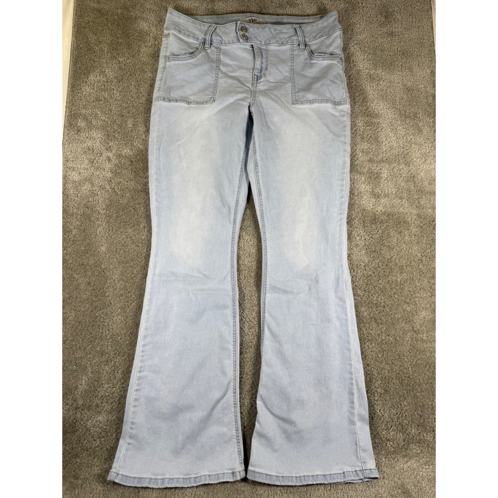 YMI Jeans USA Light Wash Flare Leg Denim Jeans Size 13/31 Stretch Blue